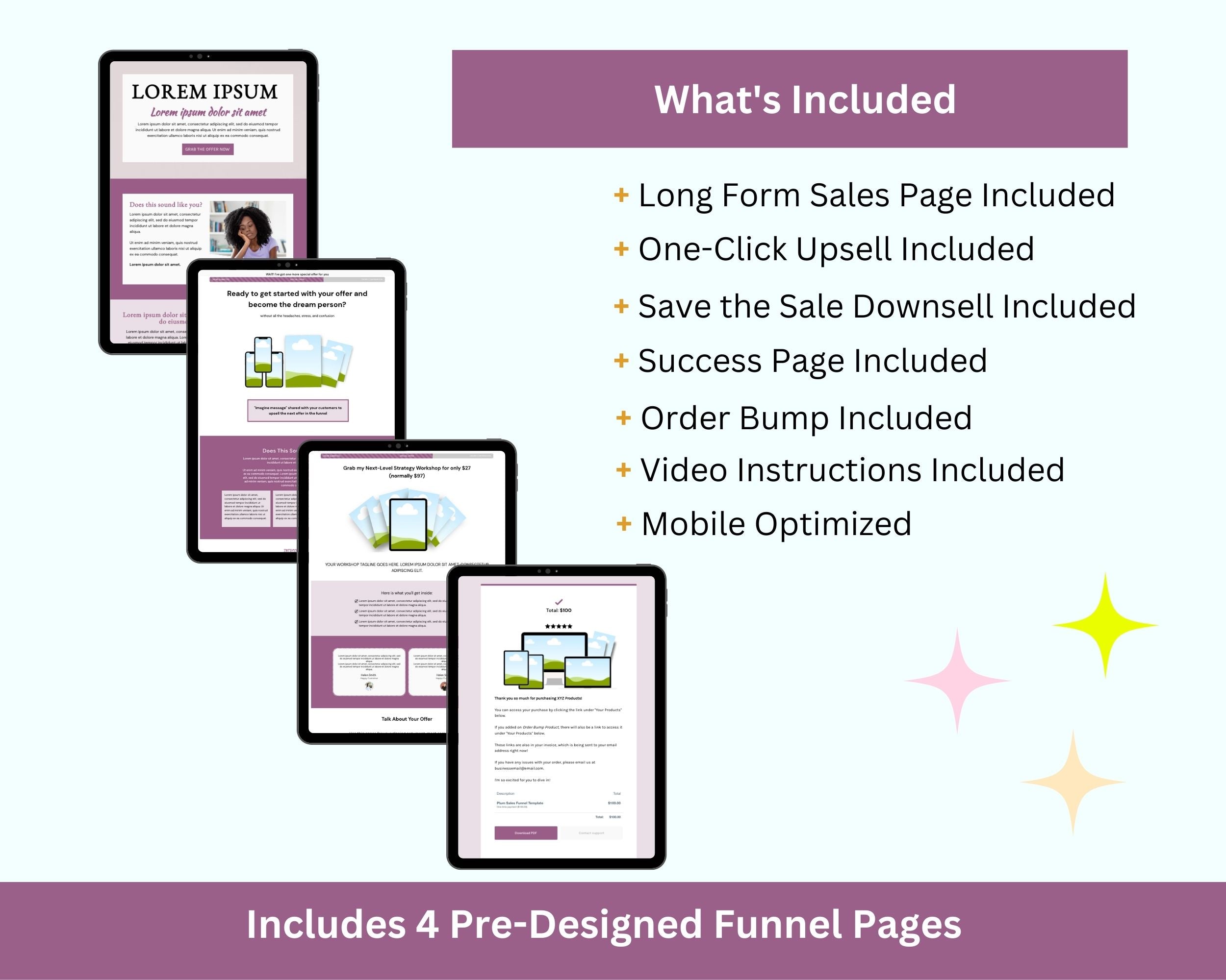 Plum ThriveCart 4-Page Sales Funnel Template