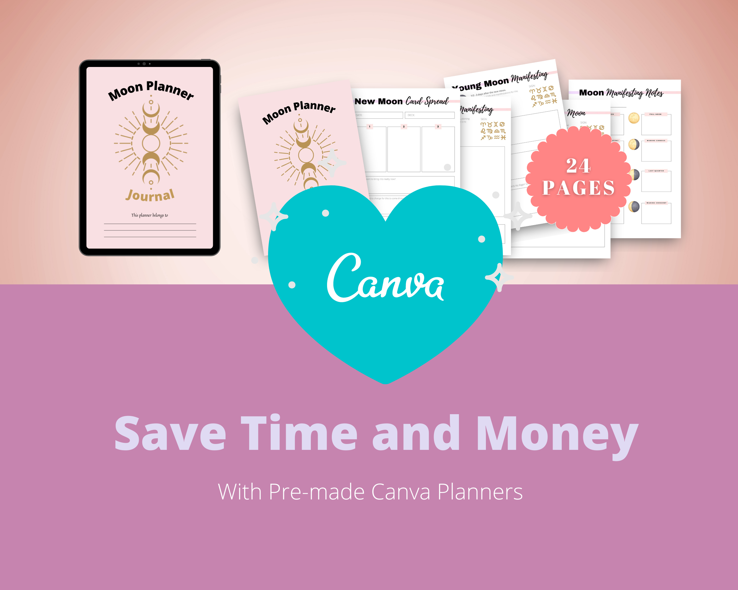 BUNDLE of 11 Spiritual Planners in Canva | Customizable | Editable | Commercial Use | Spiritual Templates