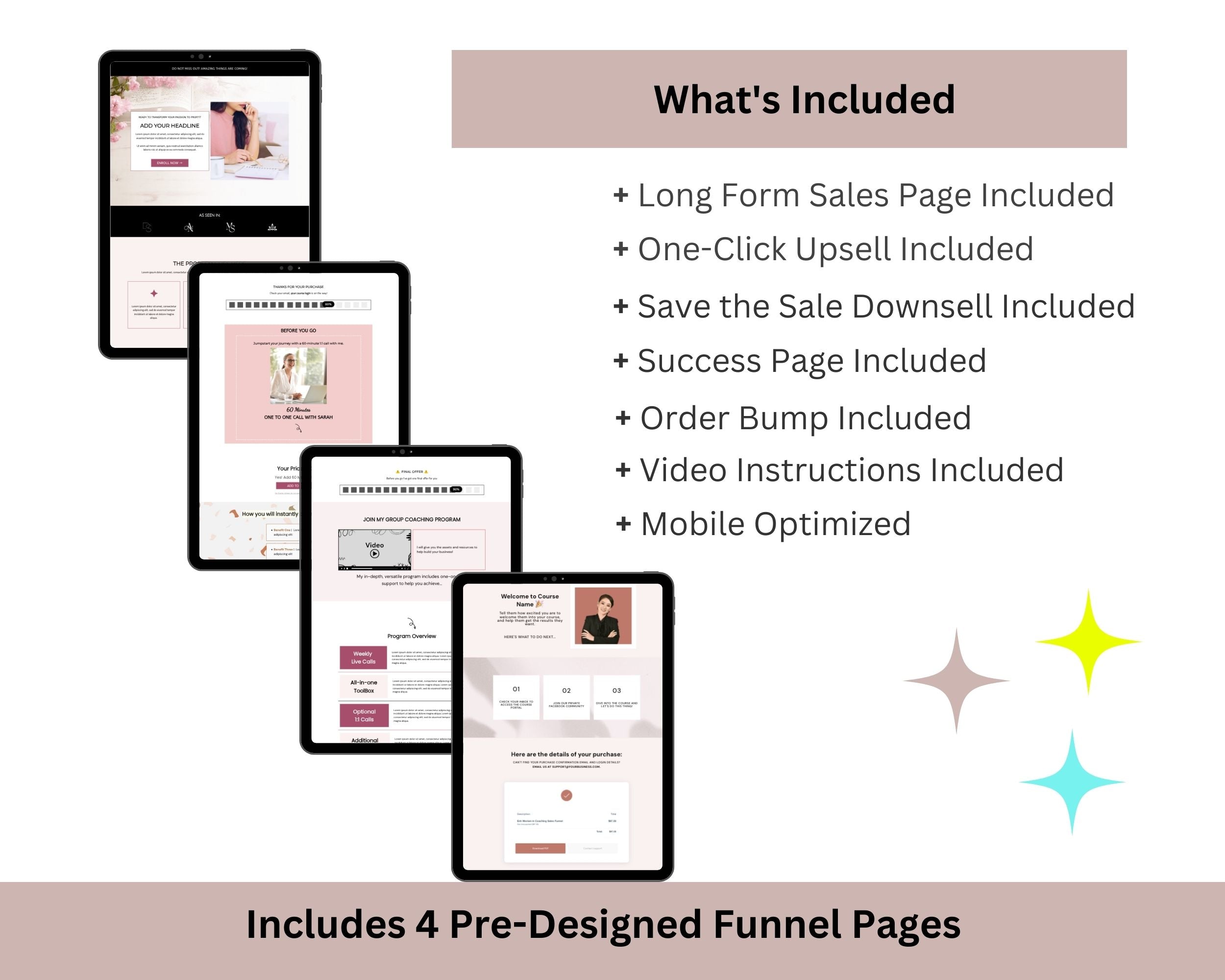 Women in Coaching Enhanced ThriveCart 4-Page Sales Funnel