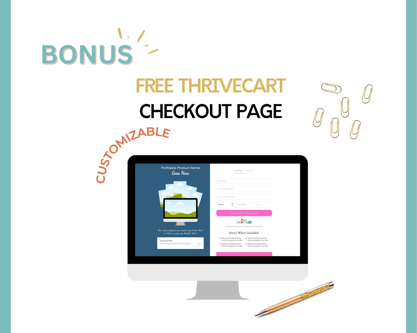 Green and Gold 2-Step Tripwire Sales Funnel in Canva