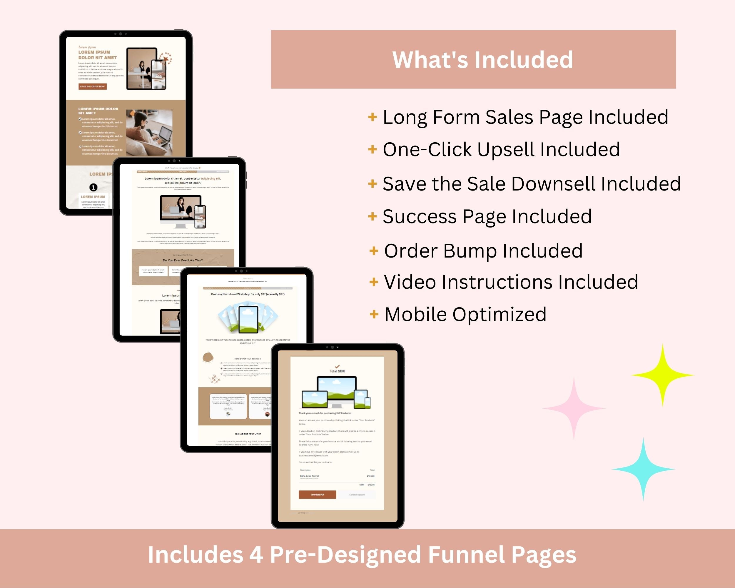 Boho ThriveCart 4-Page Sales Funnel Template