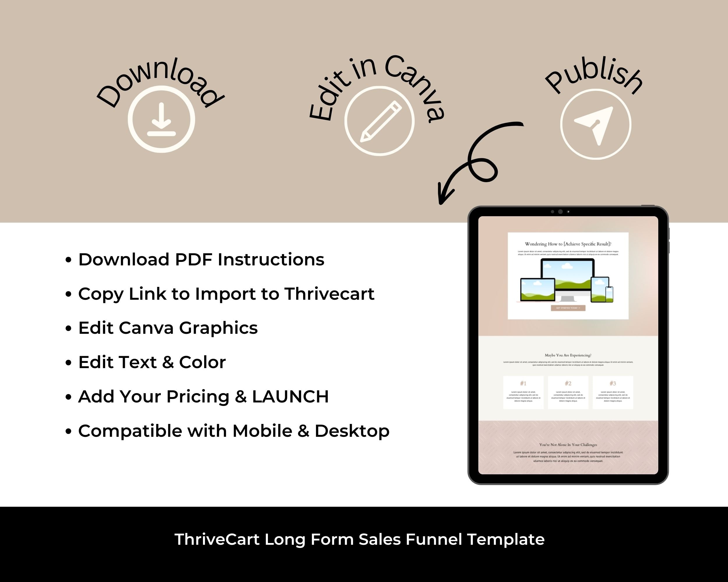 Boho Membership Enhanced ThriveCart 4-Page Sales Funnel