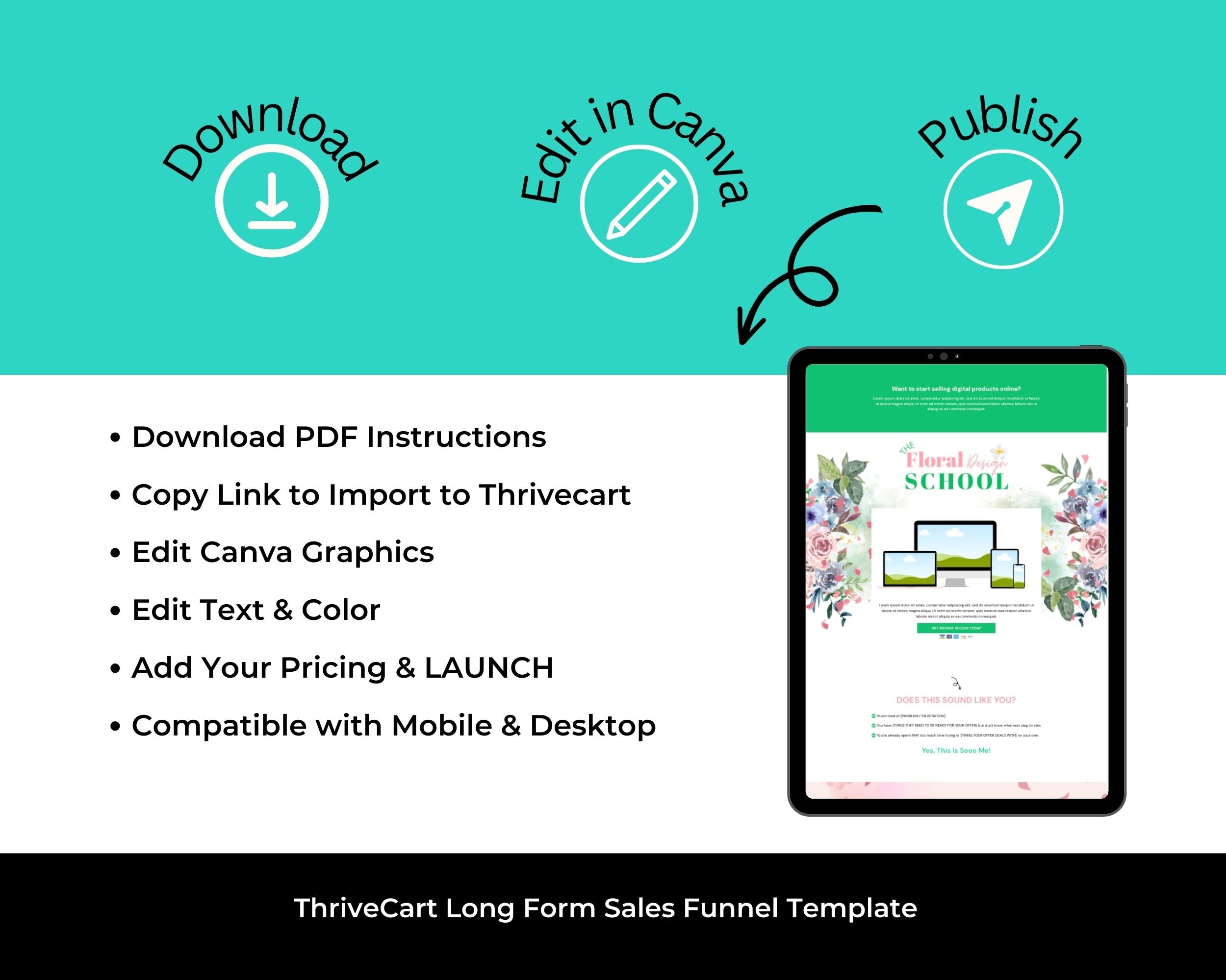 Floral Sales Funnel Template in ThriveCart