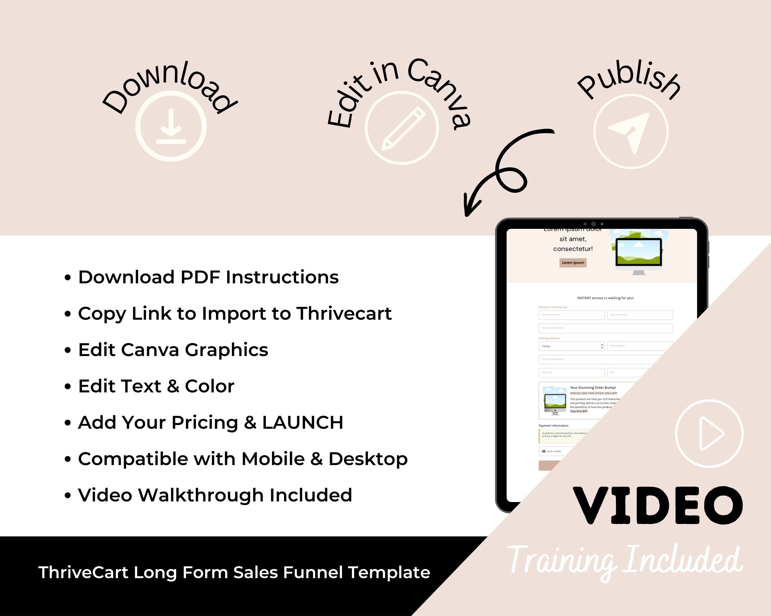 Coaching ThriveCart 4-Page Sales Funnel Template