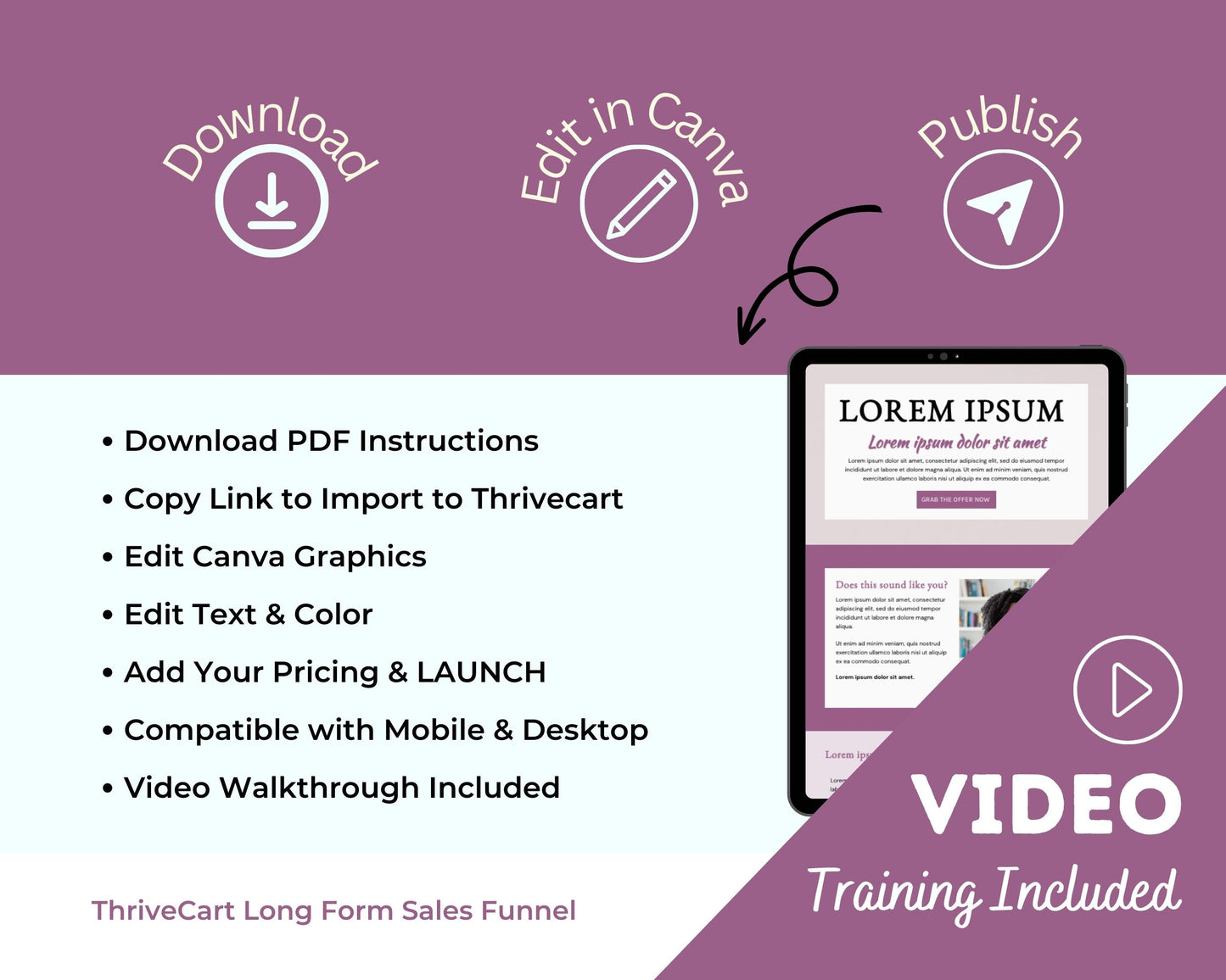 Plum ThriveCart 4-Page Sales Funnel Template