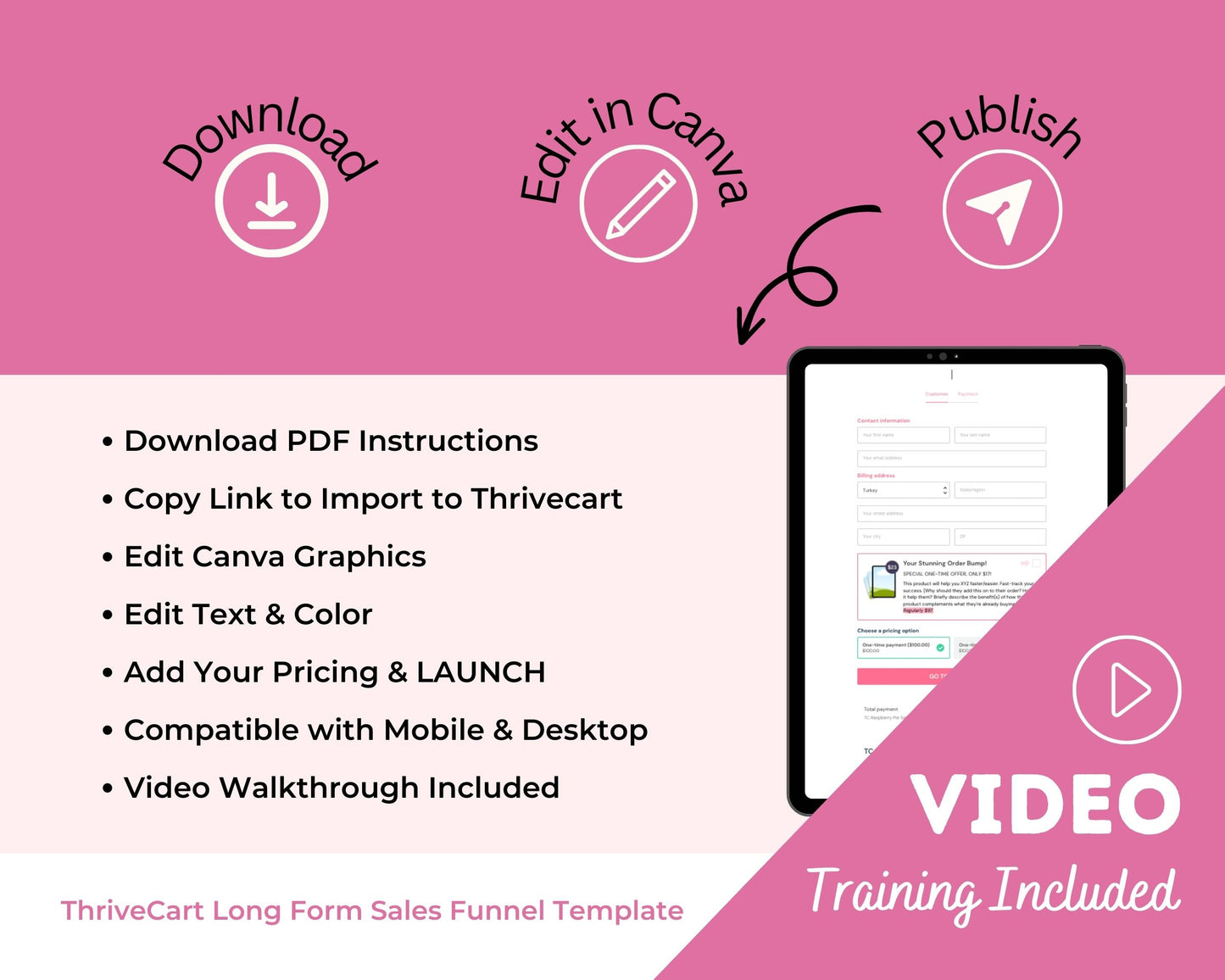 Raspberry Pie ThriveCart 4-Page Sales Funnel Template