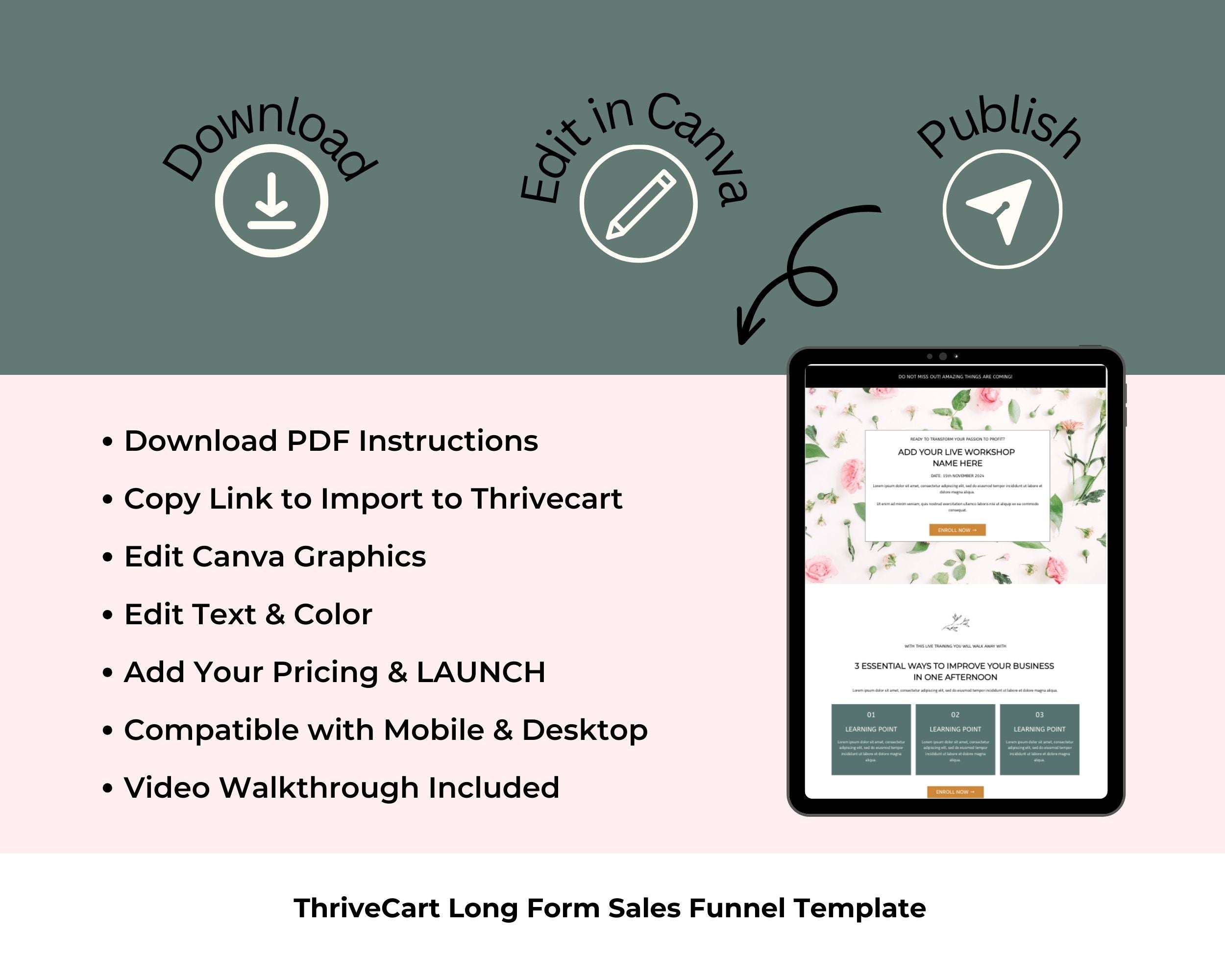 Paid Workshop Enhanced ThriveCart 4-Page Sales Funnel