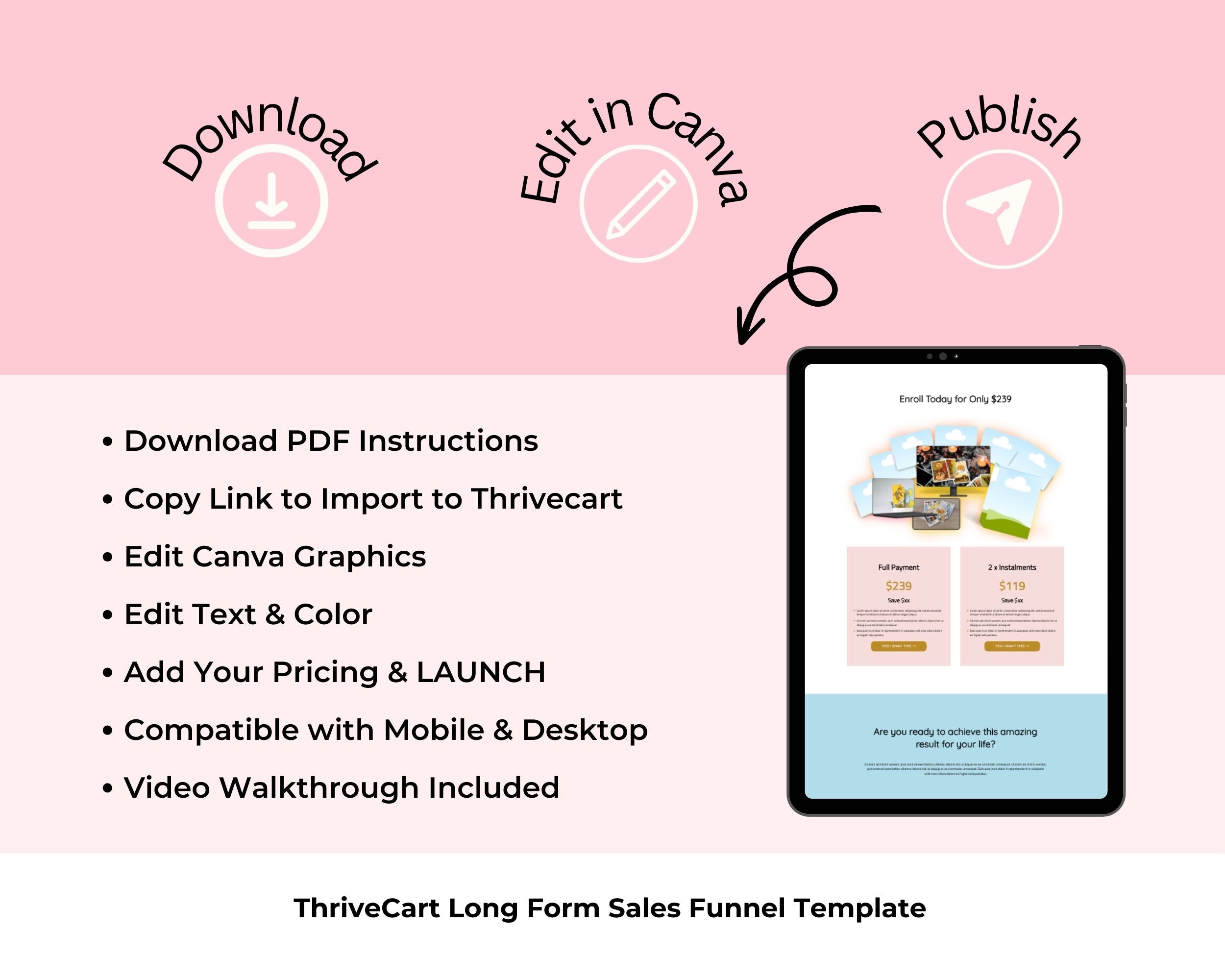 Tarot Enhanced ThriveCart 4-Page Sales Funnel Template