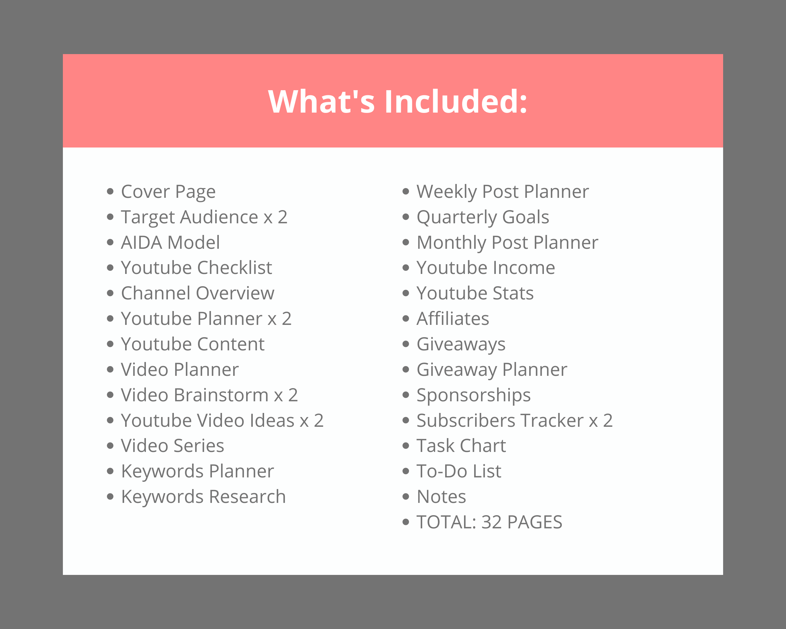 Editable YouTube Planner Templates in Canva | Commercial Use