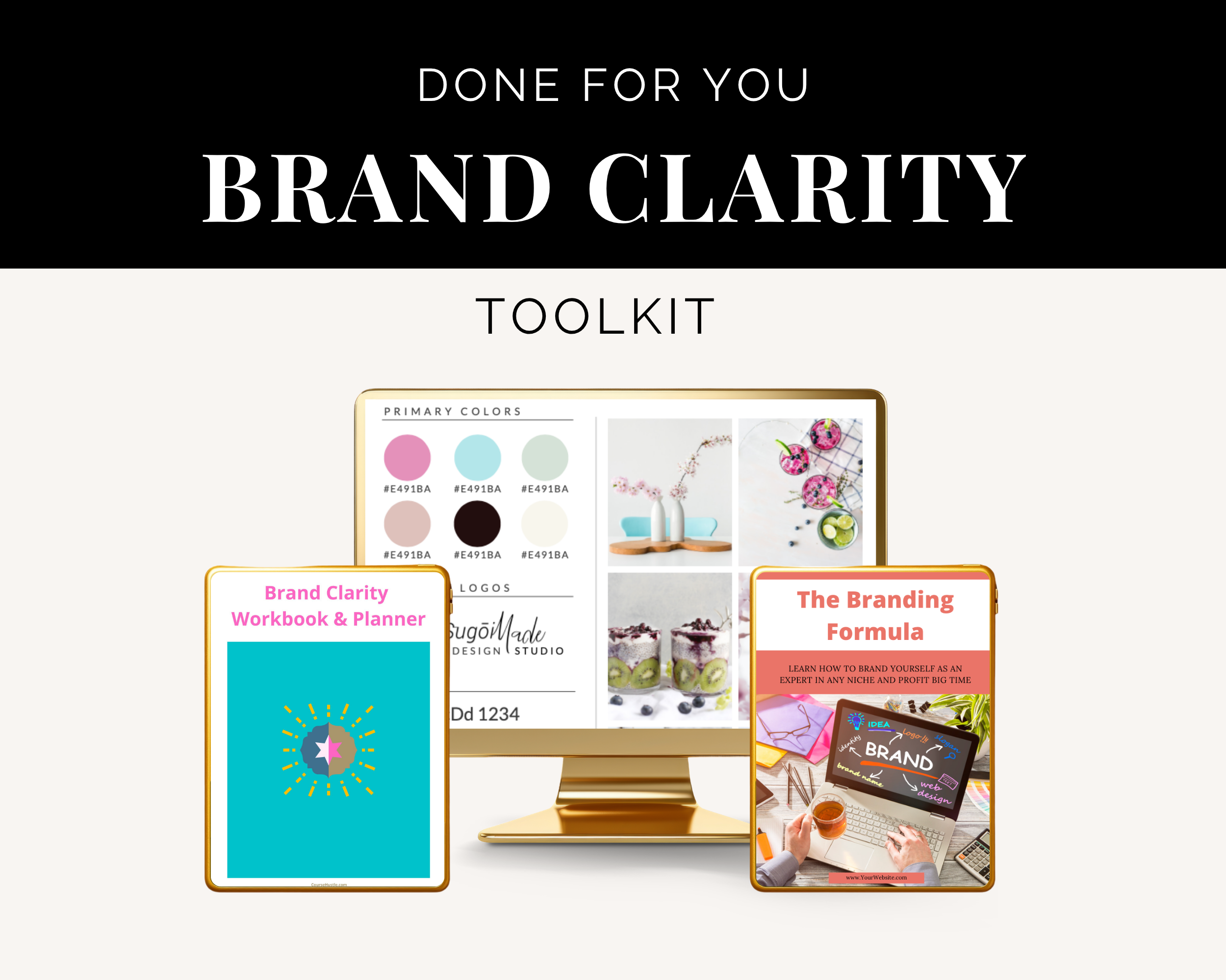 Brand Clarity Workbook | Brand Board Template | Branding Kit | Logo Design | DFY Branding Formula Ebook