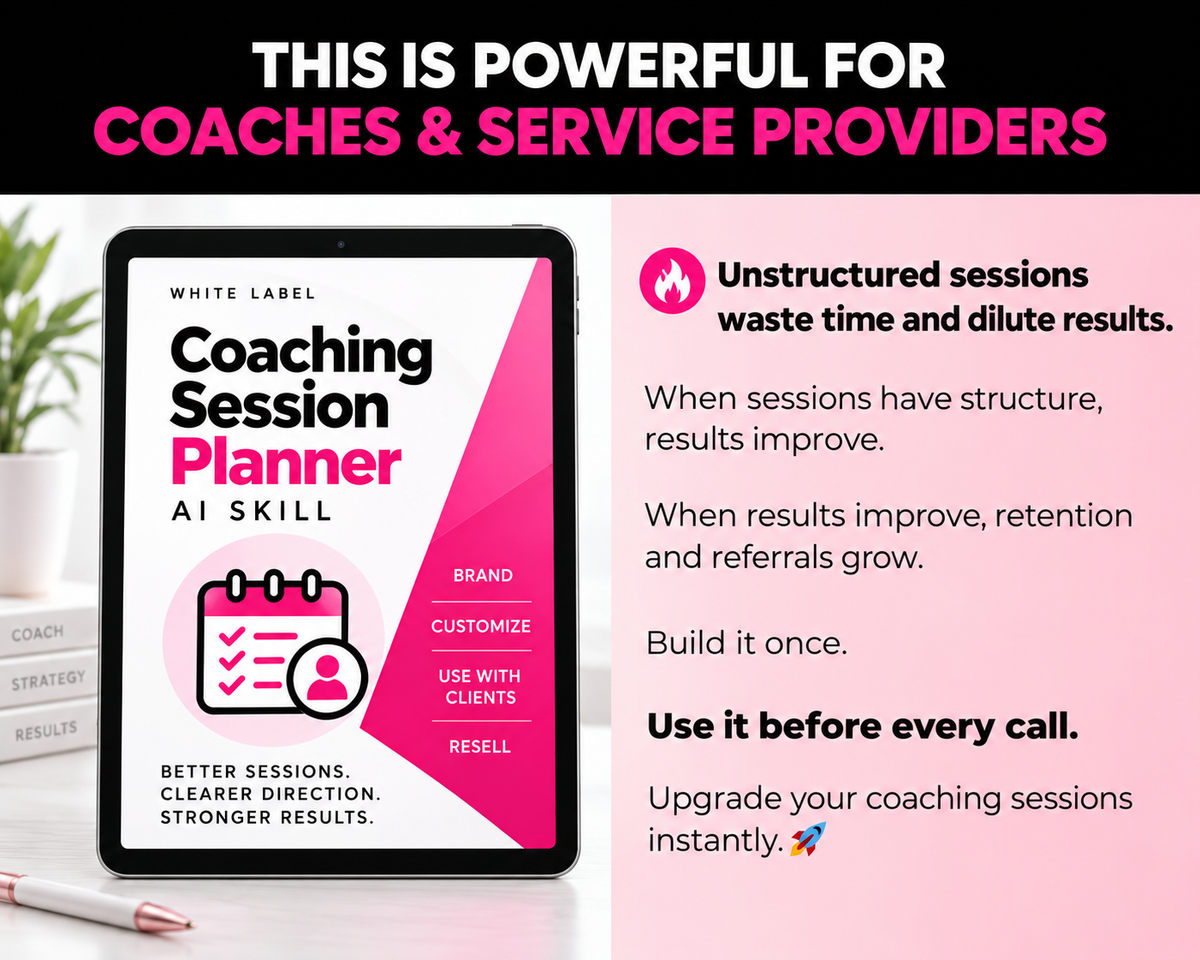 White-Label Coaching Session Planner Skill