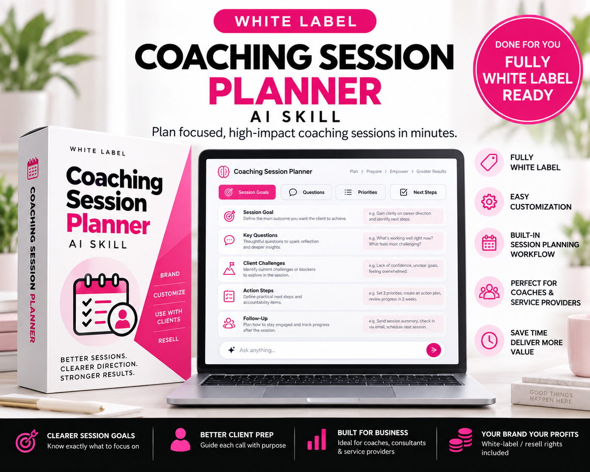 White-Label Coaching Session Planner Skill
