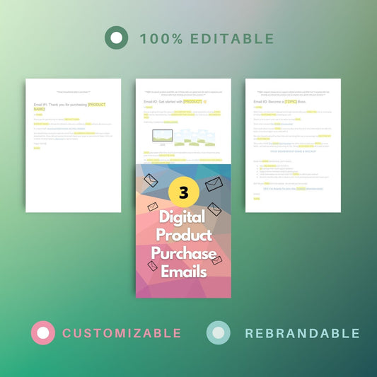 Digital Product Purchase Email Sequence | Fill-In-Black Template | Done for You Email Scripts