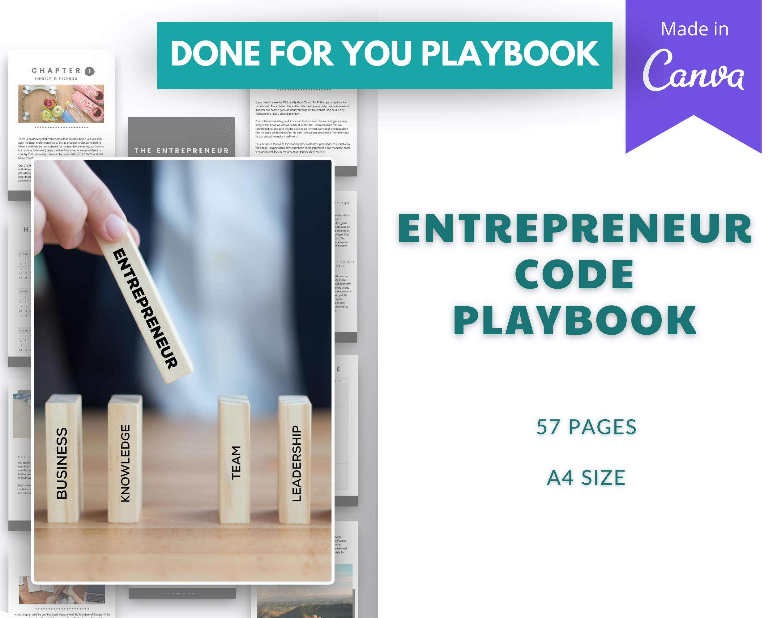 Done for You Entrepreneur Code Playbook in Canva