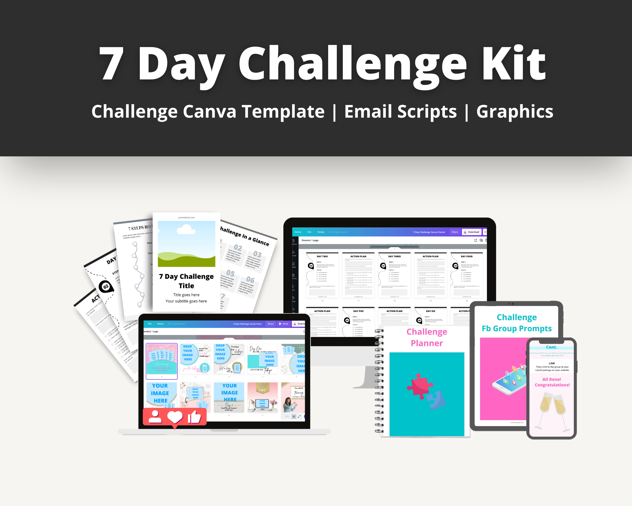 7 Day Challenge | Irresistible Online Challenge | Email Sequences | Facebook Ad Graphics