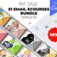 Bundle of 51 Email eCourses Templates | 350+ Days Done-for-You eCourses | Rebrandable and Resizable Canva Template