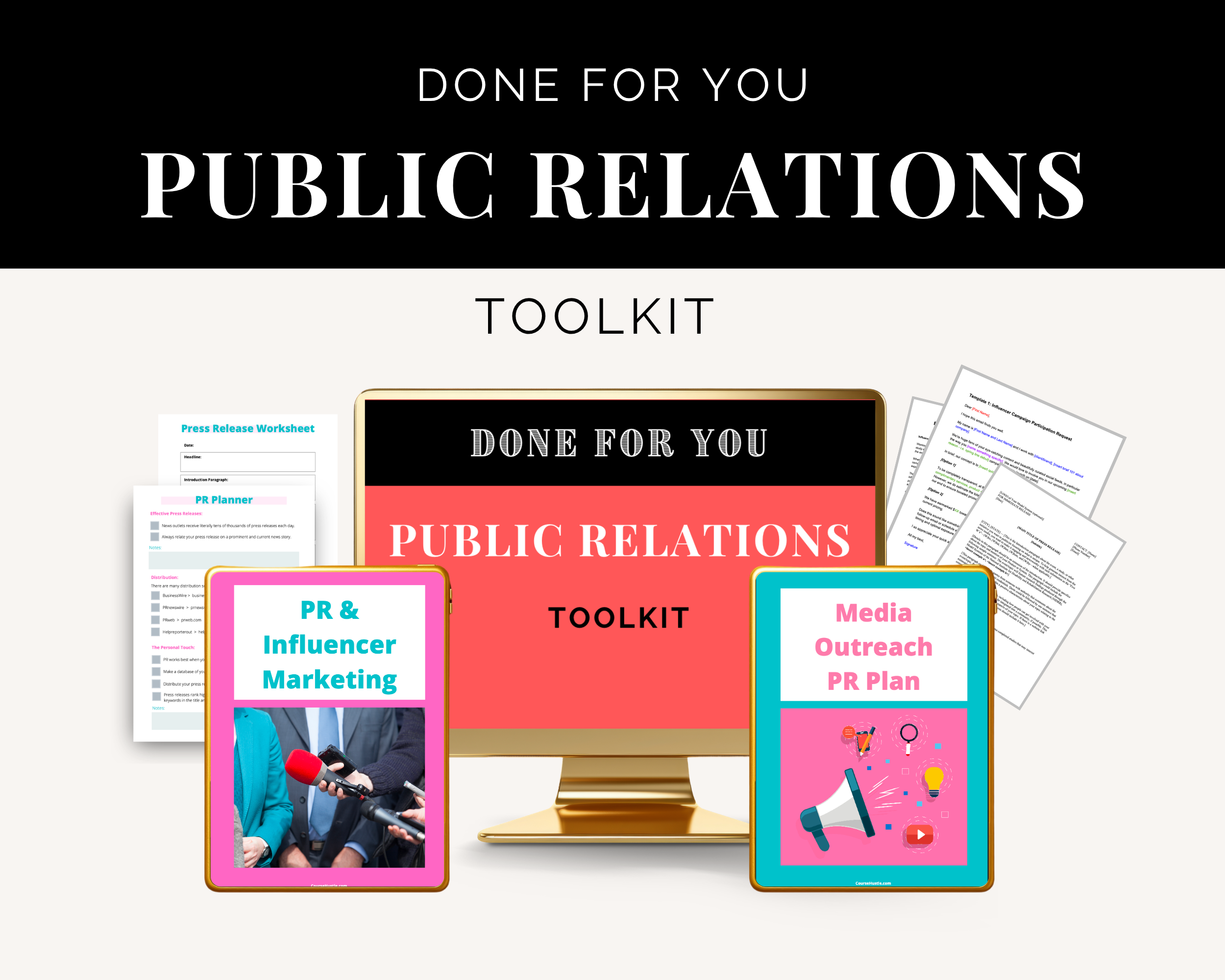 Public Relations Workbook | Influencer Marketing Workbook | Media Outreach PR Planner