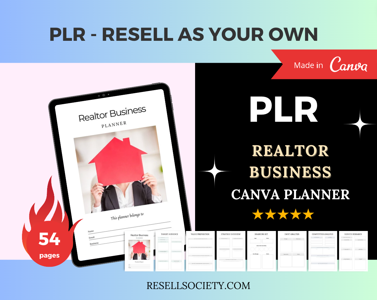 Editable Realtor Business Planner in Canva | Commercial Use