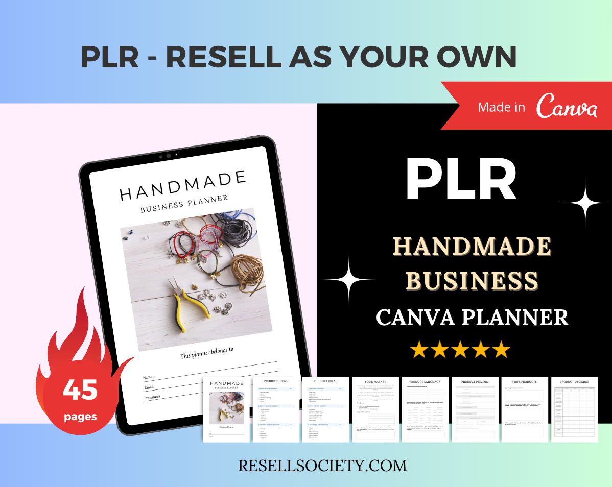 Editable Handmade Craft Planner Templates in Canva | Commercial Use