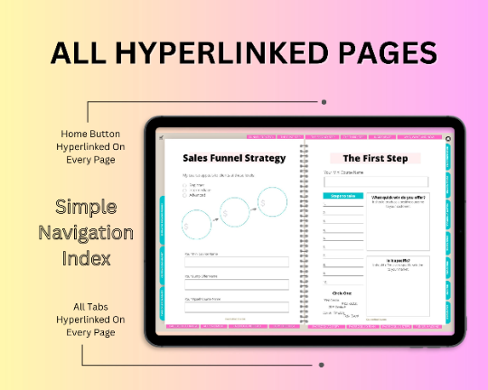 Course Funnel Digital Workbook | Course Evergreen Funnel Planner | Hyperlinked PDF | Suitable with Goodnes & Notability