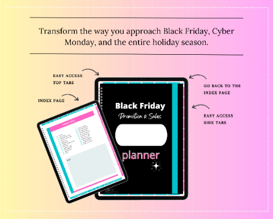 Black Friday Digital Workbook | Black Friday Planner | Hyperlinked PDF | Suitable with Goodnes & Notability
