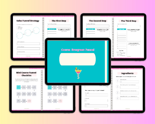 Course Funnel Digital Workbook | Course Evergreen Funnel Planner | Hyperlinked PDF | Suitable with Goodnes & Notability