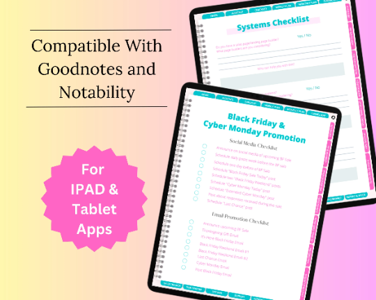 Black Friday Digital Workbook | Black Friday Planner | Hyperlinked PDF | Suitable with Goodnes & Notability