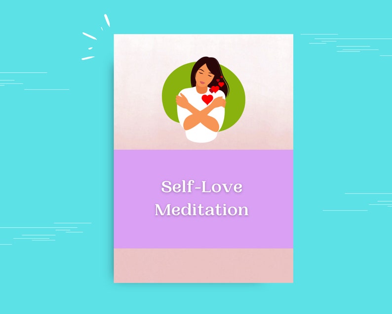 Self Love Meditation Prompts | Editable 9 Card Deck in Canva | Commercial Use