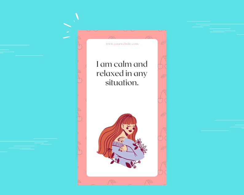 Self Love Affirmation Card Deck | Editable 30 Card Deck in Canva | Commercial Use