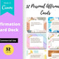 Personal Affirmations Card Deck | Editable 32 Card Deck in Canva | Commercial Use