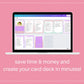 Self Love Meditation Prompts | Editable 9 Card Deck in Canva | Commercial Use