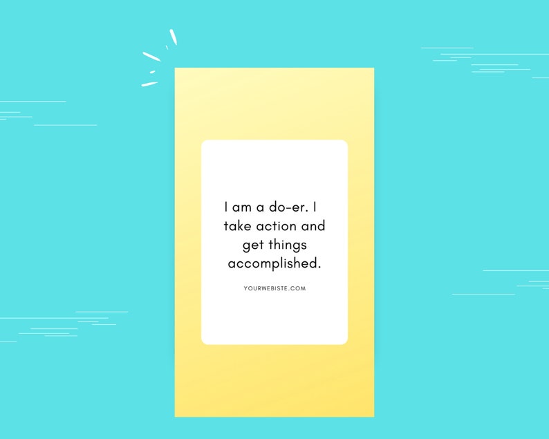 Goal Setting Affirmation Card Deck | Editable 13 Card Deck in Canva | Commercial Use