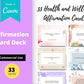 Health & Wellness Affirmation Card Deck | Editable 33 Card Deck in Canva | Commercial Use