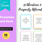Abundance & Prosperity Affirmations Card Deck | Editable 35 Card Deck in Canva | Commercial Use