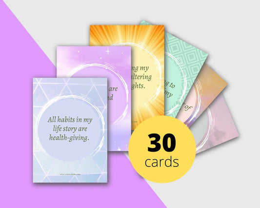Habit & Subconscious Affirmation Card Deck | Editable 30 Card Deck in Canva | Commercial Use
