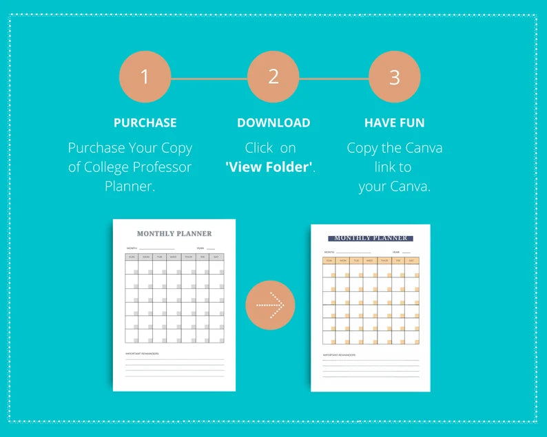 College Professor Planner Templates in Canva | Canva Template Pack | Academic Planner Templates | Commercial Use