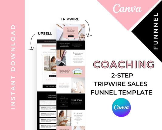 Coaching 2-Step Tripwire Sales Funnel in Canva
