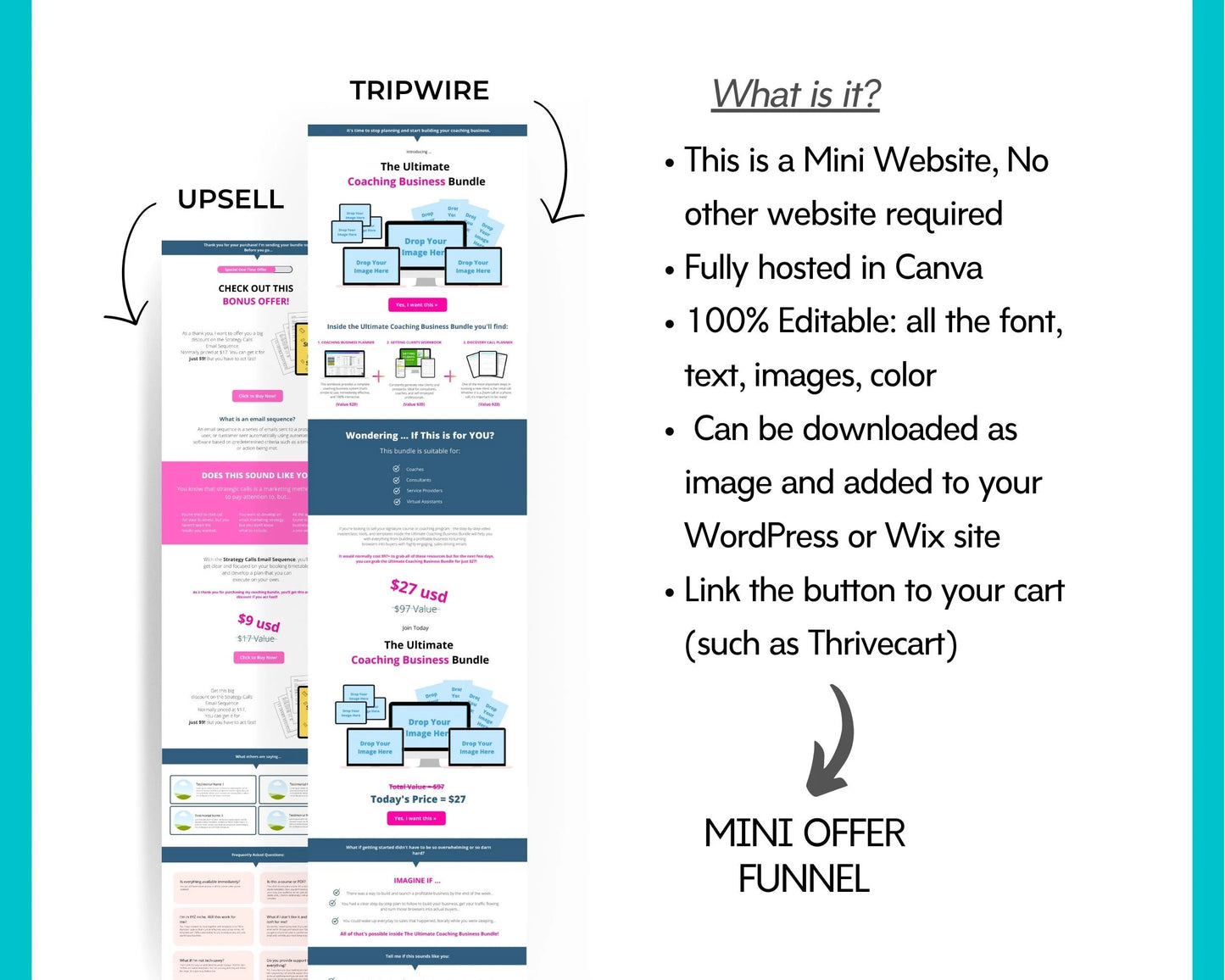 Mini Offer 2-Step Tripwire Sales Funnel in Canva