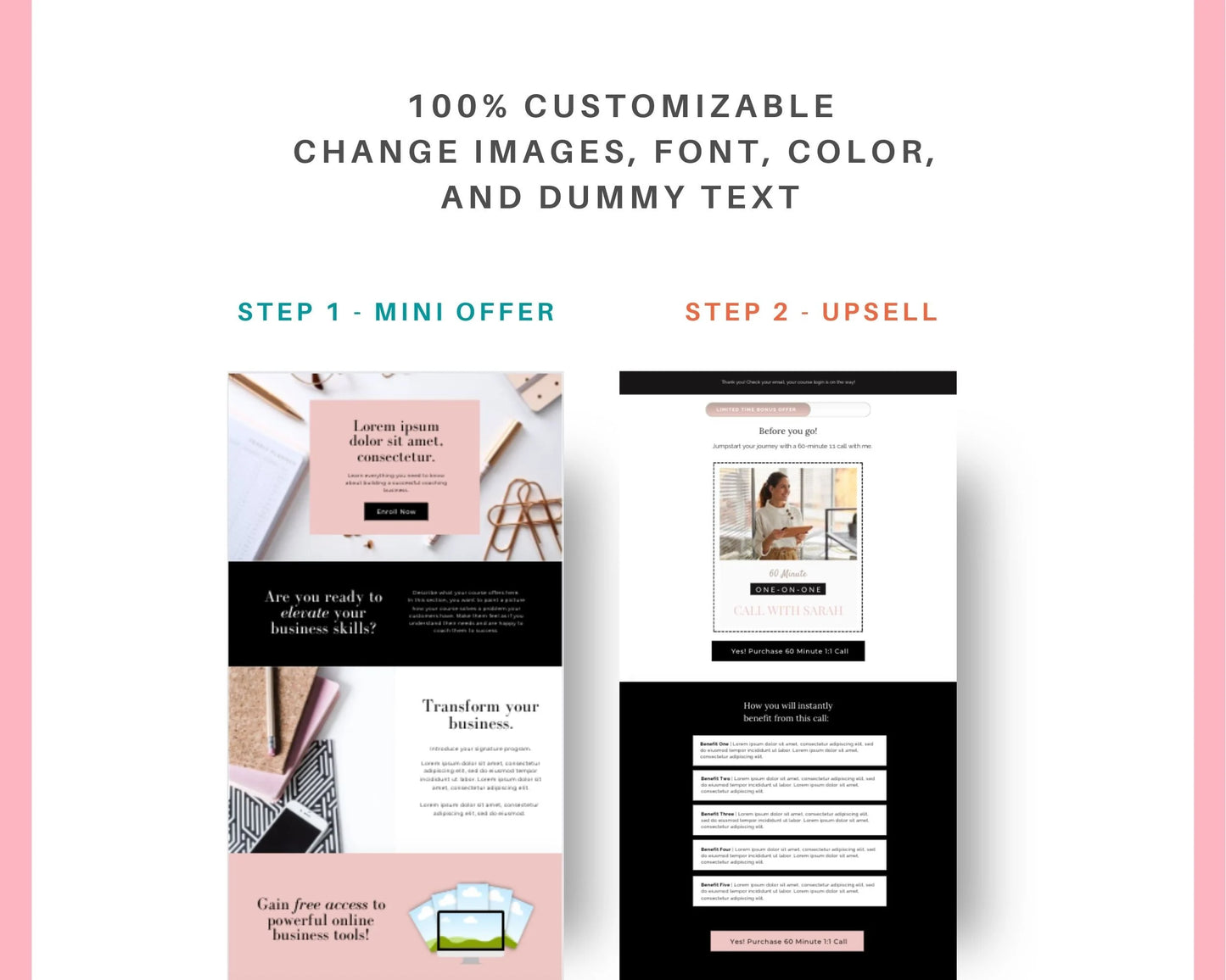 Coaching 2-Step Tripwire Sales Funnel in Canva