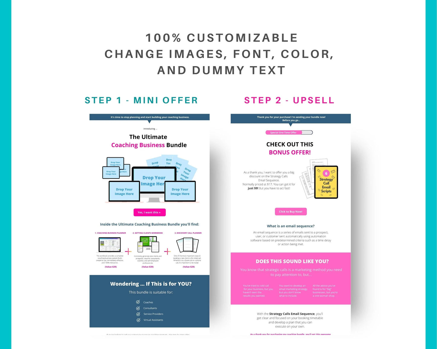 Mini Offer 2-Step Tripwire Sales Funnel in Canva