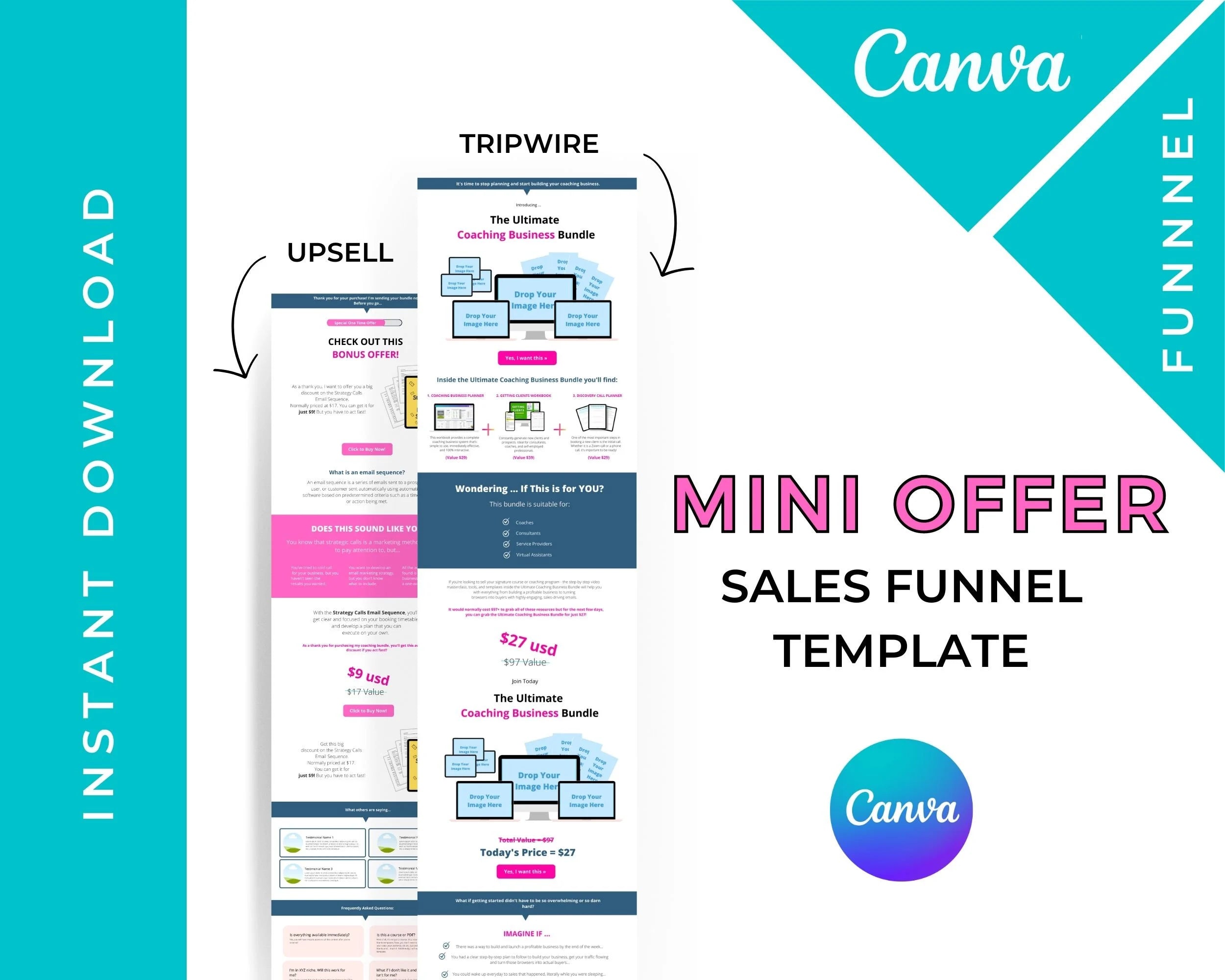Mini Offer 2-Step Tripwire Sales Funnel in Canva