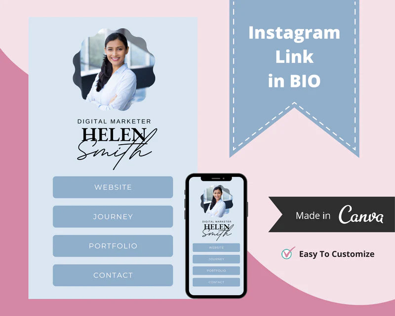 Instagram Link in Bio in Canva | IG Landing Page | Instagram Website | Commercial Use