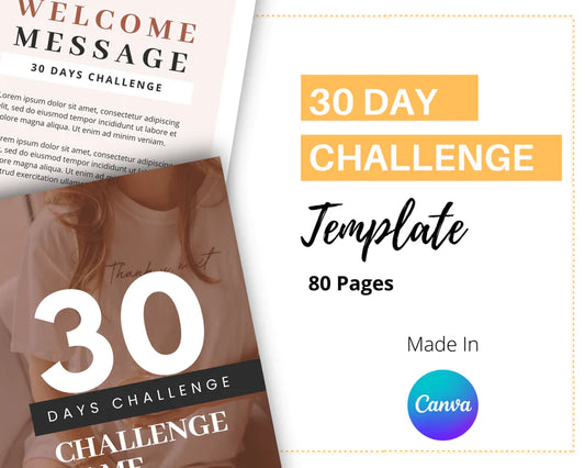 30 Day Challenge Template Canva Template, Daily Challenge, Commercial Use