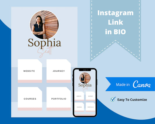 Instagram Link in Bio in Canva | IG Landing Page | Instagram Website | Commercial Use