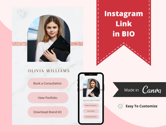 Instagram Link in Bio in Canva | IG Landing Page | Instagram Website | Commercial Use