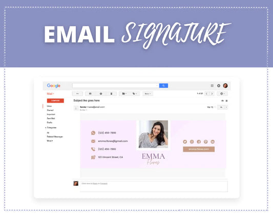 Email Signature Template | Gmail Signature Design | Editable Canva Signature Design