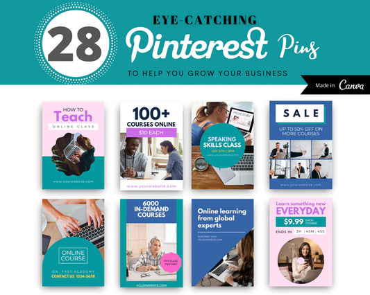 Pinterest Templates Canva - Pinterest Pins Canva Templates - Pinterest Board - Commercial Use