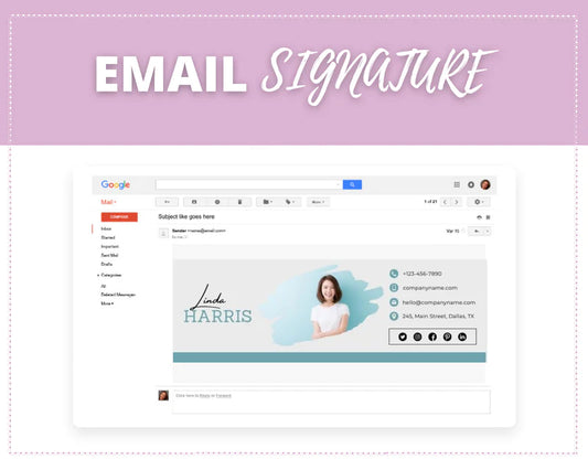 Email Signature Template | Gmail Signature Design | Editable Canva Signature Design