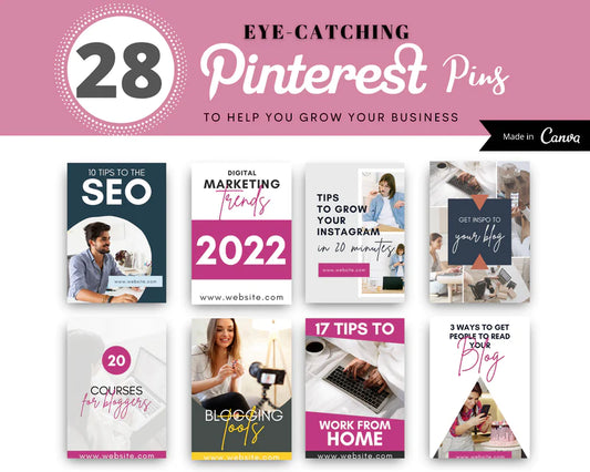 Pinterest Templates Canva - Pinterest Pins Canva Templates - Pinterest Board - Commercial Use