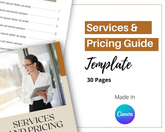 Pricing and Services Template | Canva Template | Coaching Templates | Services Guide